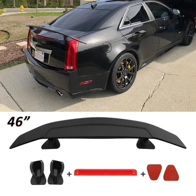 46" Rear Trunk Spoiler Wing GT Style Matte Black For 08-13 Cadillac CTS Sedan Foto 1 de 4