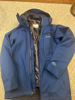 Columbia Jacket Mens Small Blue 3-in-1 Interchange Omni Tech Waterproof Skiing - Image 1 of 4