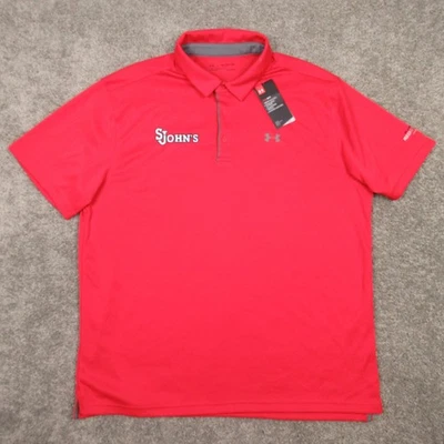 St Johns Red Storm Polo Shirt Mens 2XL Under Armour HeatGear Performance Logo - Image 1 of 4