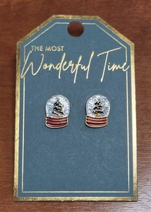 Aretes colgantes Lovisa Holiday árbol de Navidad globo de nieve brillo y esmalte - Imagen 1 de 7