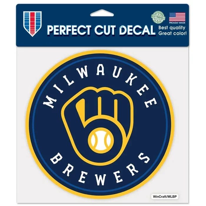 MILWAUKEE BREWERS LOGO CUT DECAL 8"X8" SHEET FOR WINDOWS CORN HOLE WINCRAFT MLB - Image 1 of 1