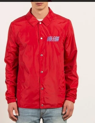 Volcom Brews Coach Jacket Skateboard Large Red - Image 1 of 4