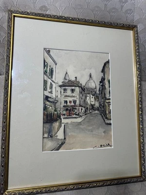 Vintage C Heinz? "European Street Scene" Watercolor Painting - Signed/Framed - Image 1 of 4