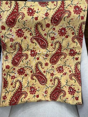 Pottery Barn French Country Paisley Table Runner Gold Red Multicolor 18 x 90” - Image 1 of 3