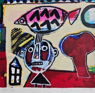 Corneille Reve du Pecheur FIRMADO Guillaume Corenelis van Beverloo Dutch CoBrA Foto 1 de 4