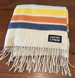 Sackcloth Ashes Italy Trade Blanket Style Fringe Wool Blend Camp Throw 37x43 Lap - Picture 1 of 2