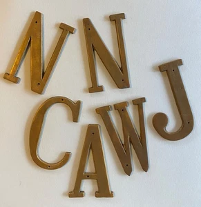Lot of 6 Vintage Brass Letters Hardware - Picture 1 of 4