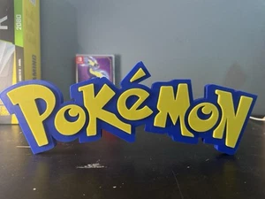 Pokemon Logo Wall Art | Collectable Desk Shelf Art - Sign Display Decor - Picture 1 of 2