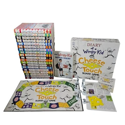 Diary of a Wimpy Kid Set 1-19 + Movie Book + Cheese Touch Board Game Jeff Kinney - Image 1 of 4