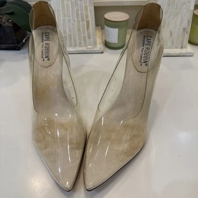 Cape Robbin Glass Doll Clear Stiletto High Heels ICE Size Women 10 - Image 1 of 4