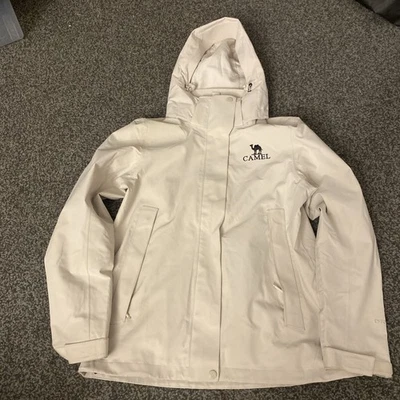 Chaqueta Camel Mediana Mujer Impermeable Capucha Cortavientos Abrigo Blanco Claro Foto 1 de 4