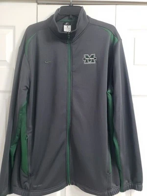 JAQUETA NIKE TEAM DRI-FIT ZÍPER COMPLETO MARSHALL THUNDERING REBANHO (LG-50"PEITO) VERDE  - Imagem 1 de 4