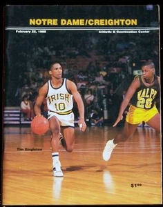 FEBRUARY 22, 1988 CREIGHTON AT NOTRE DAME NCAA BASKETBALL PROGRAM - Picture 1 of 1