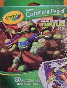 Crayola TMNT Teenage Mutant Ninja Turtles Mini Coloring Pages & Markers 2015 NEW - Picture 1 of 2