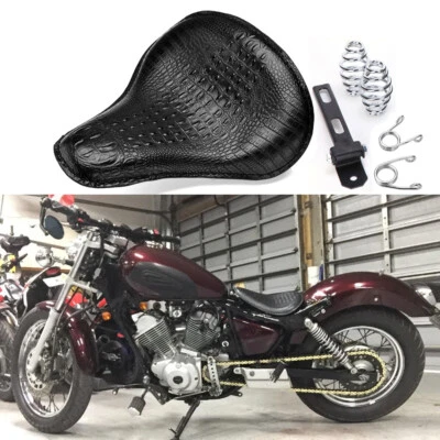 Asiento individual grande de cocodrilo para motocicleta Harley Heritage Softail Springer FXSTC Foto 1 de 4