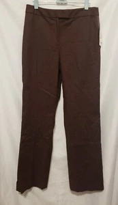 Peck & Peck St Barths Trousers Women Sz 6 Chocolate Brown Mid Rise Straight Leg - Picture 1 of 9