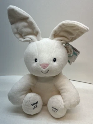 Lindo conejito de peluche Baby Gund canta y juega Flora animado nariz rosa -NUEVO CON ETIQUETAS Foto 1 de 4