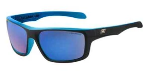 DIRTY DOG AXLE 53353 POLARISED SUNGLASSES SATIN BLACK BLUE / BLUE MIRROR - Picture 1 of 2