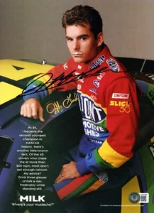 Anuncio de revista GOT MILK 1997 firmado por Jeff Gordon foto de 8x10 pulgadas + certificado de autenticidad bajo - Imagen 1 de 1