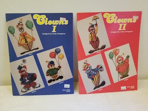 Vintage 2 Cross Stitch Needlework Clowns I and II Cathy Livingston Booklet Clown - Imagen 1 de 1
