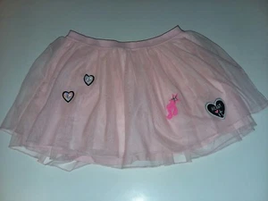 Justice Pink Tulle Overlay Skirt Heart Music Sz 10 Mint shorts underneath Tutu - Picture 1 of 3