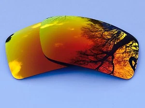 LENTES DE REPUESTO ESPEJADAS ROJAS FUEGO POLARIZADAS GRABADAS PARA OAKLEY GASCAN - Imagen 1 de 3