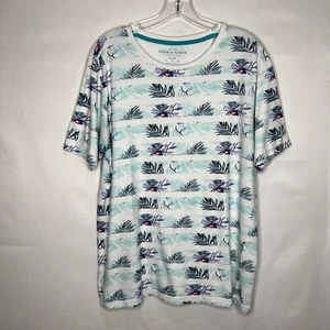 Denim & Flower Herren Hemd Lg 100% Baumwolle Kurzarm Tropical Floral Design - Bild 1 von 10