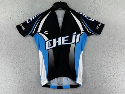 Jersey de Ciclismo Cheji Juvenil 2XL XXL Azul Negro Cremallera Completa Mezcla de Poliéster Bolsillo Foto 1 de 4