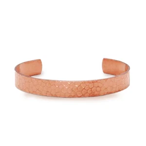 Antimikrobielles reines unbeschichtetes gehämmertes Kupfer Therapie Manschette Armband 10 mm, 20 mm - Bild 1 von 10