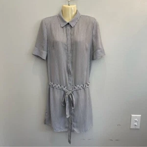 Bailey 44 Vertical Stripe Mini Dress SPORTY Short Sleeve Belt Womens Small USA - Picture 1 of 11