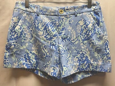 NWT Women’s Lilly Pulitzer Callahan Knit Shorts Blue Turtley Awesome Size 4 - Image 1 of 4