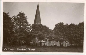 ECHTES FOTO POSTKARTE BAMFORD CHURCH (IN DER NÄHE VON CASTLETON), DERBYSHIRE SCRIVENS #204-1 - Bild 1 von 2