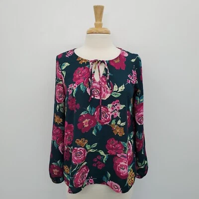 Blusa Top Everly Mujer Multicolor Manga Larga Floral Talla M Cuello Cerradura Foto 1 de 4