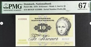 Denmark 10 Kroner P 48h 1978 PMG 67 EPQ +Gift DEBA - Picture 1 of 3