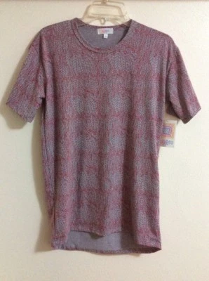 LuLaRoe Patrick T Tee Shirt Men's Unisex- Size XS, Gray Red, Leaves, New - Image 1 of 4