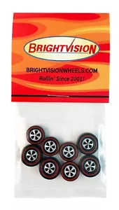 8 ruote Brightvision Redline – 4 grandi e 4 cappellini Med piatto profondo opaco stile cromato - Foto 1 di 3