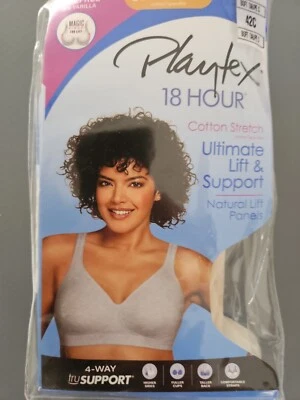 Sujetador Playtex 18 Horas Algodón Elástico Ultimate Lift and Support - 42C - Taupe Suave  Foto 1 de 4
