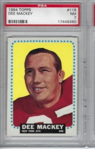 1964 Topps football card #119 Dee Mackey New York Jets graded PSA 7 inv#360 - Picture 1 of 2