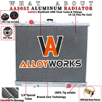 3 CORE ALUMINUM RADIATOR FITS 96-2006 MITSUBISHI TRITON MK 2.8L TURBO DIESEL MT - image 1 of 4