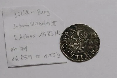 🧭 🇩🇪 GERMANY JULICH BERG - 2 ALBUS 1683 SILVER B79 #Z9404 - Image 1 of 2