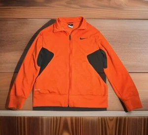 Nike Jacket Youth Boys Large Orange Dri Fit Long Sleeve Full Zip Embroidered - Picture 1 of 12