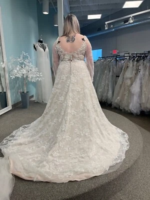 Свадебное платье большого размера, совершенно новое, никогда не носилось. Съемные рукава! - Изображение 1 из 4