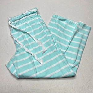 Nautica Womens Sleep Pants sz M Blue White Stripe Elastic Waist Ankle Length - Picture 1 of 24