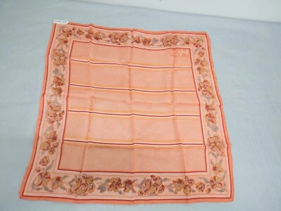 Bufanda de seda floral melocotón Anne Fogarty 22" x 22"   Foto 1 de 4