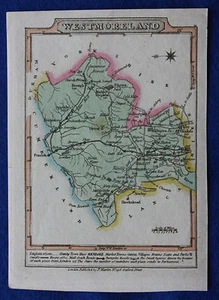 Original antique map, WESTMORELAND, KENDAL, PENRITH, Wallis / Martin c.1818 - Picture 1 of 2