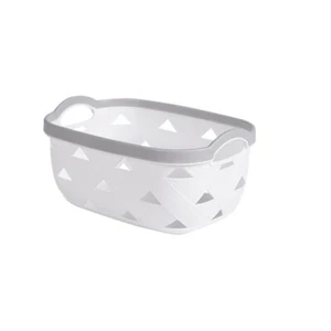 NEPA Market weißer Kunststoffkorb mit Griffen/Aufbewahrungsorganizer - groß - Bild 1 von 8