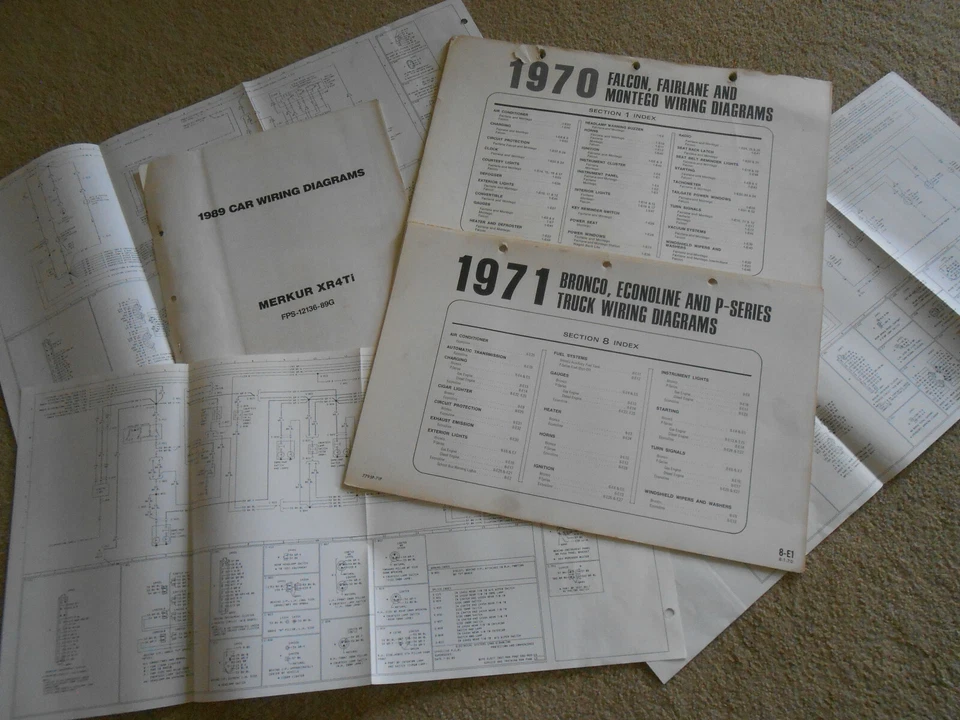 Camioneta Ford 1982 grandes diagramas de cableado originales de fábrica 82 F-100 F-250 F-350 Foto 1 de 1