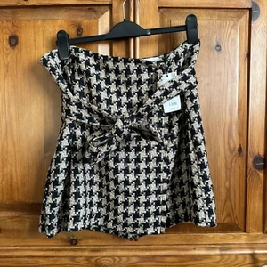 Mango MNG Houndstooth Skirt Uk XL BNWT Smart Workwear Casual - Picture 1 of 7