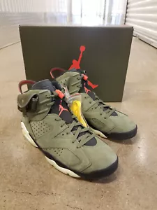 Air JORDAN VI Travis Scott Olive NIKE Sneakers sz 13 DEADSTOCK Cactus Jack NEW 6 - Picture 1 of 17