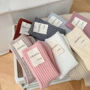 3/1 Pairs Womens Wool Cashmere Lady Thick Winter Socks Warm Soft Solid Casual ❀